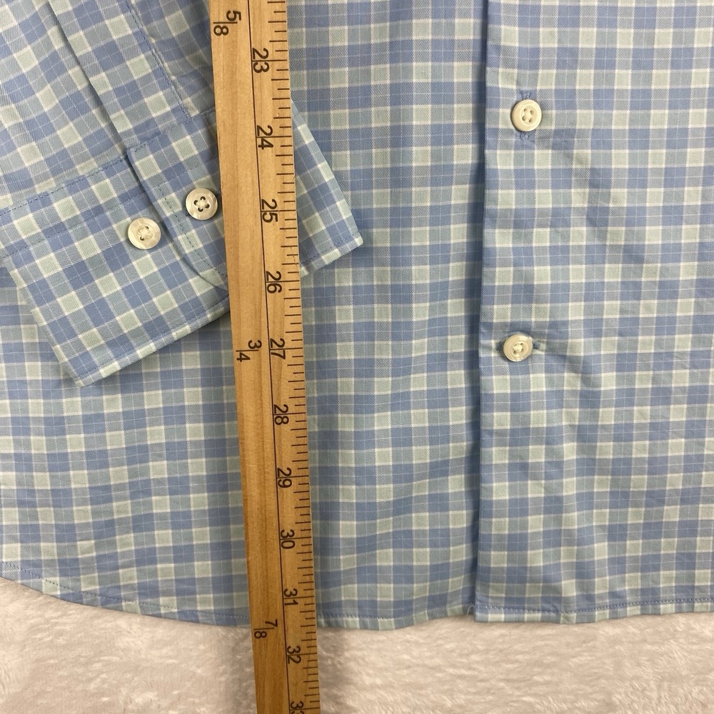 Peter Millar Shirt Mens XL Blue/Green Checks Cotton/Nylon/Spandex Stretch - Picture 4 of 7